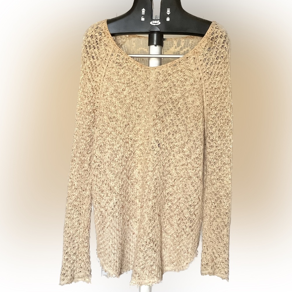 Free People oversized lace cutout baggy beach top